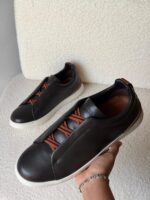 ZEGNA Triple Stitch SecondSkin sneakers "Black & Brown elastic detailing"