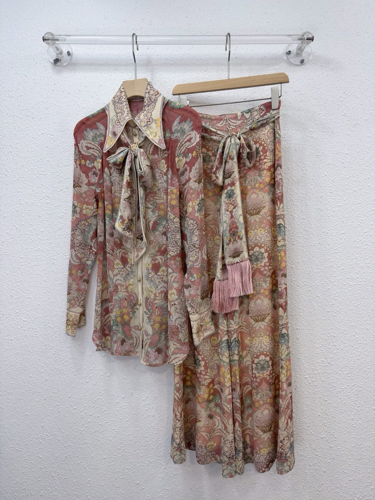 WhatsApp Image 2026-07-18 at 01.04.42 Zimmermann Rebellion pussy-bow blouse and matching flare pant "intricate floral paisley print" - Image 1