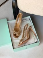 Aquazzura Temptation crystal sandals in a gold tone shade - Image 2