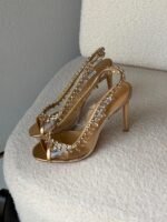 Aquazzura Temptation crystal sandals in a gold tone shade - Image 3