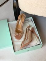 Aquazzura Temptation crystal sandals in a nude pink shade - Image 2