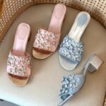 René Caovilla Cinderella Slip-on sandals with floral & butterfly crystal appliqué