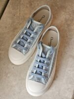 Dior "Walk'n Dior"  Platform Sneakers featuring a blue dior Oblique embroidered mesh design