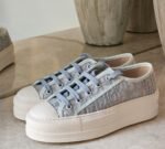 Dior "Walk'n Dior"  Platform Sneakers featuring a blue dior Oblique embroidered mesh design - Image 2