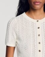 Sandro Cassalara Pointelle Knit Maxi Skirt ECRU - Image 3