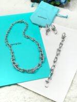 Tiffany & Co. Hardware Silver Necklace, Bracelet & Earrings