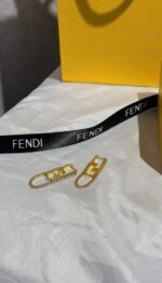 Fendi O'Lock-Motif Crystal Earrings | Gold - Image 2