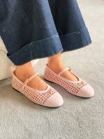 Prada Ivory Crochet Ballerinas - Image 3