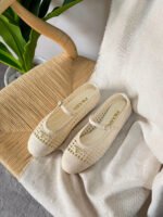Prada Ivory Crochet Ballerinas - Image 4