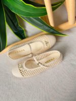 Prada Ivory Crochet Ballerinas - Image 5