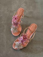 Rene Coavilla Peach Flower Sandal - Image 2