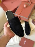 Loro Piana Black suede babouche walk mules - Image 3