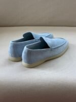Loro Piana Summer Walk suede loafers in a light-blue shade - Image 3