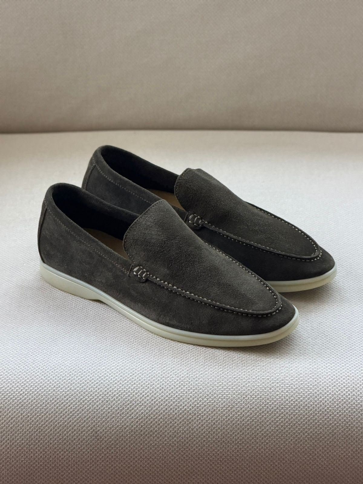 WhatsApp Image 2026-08-22 at 17.18.54 (2) Loro Piana Summer Walk suede loafers in a Dark-Grey shade - Image 1