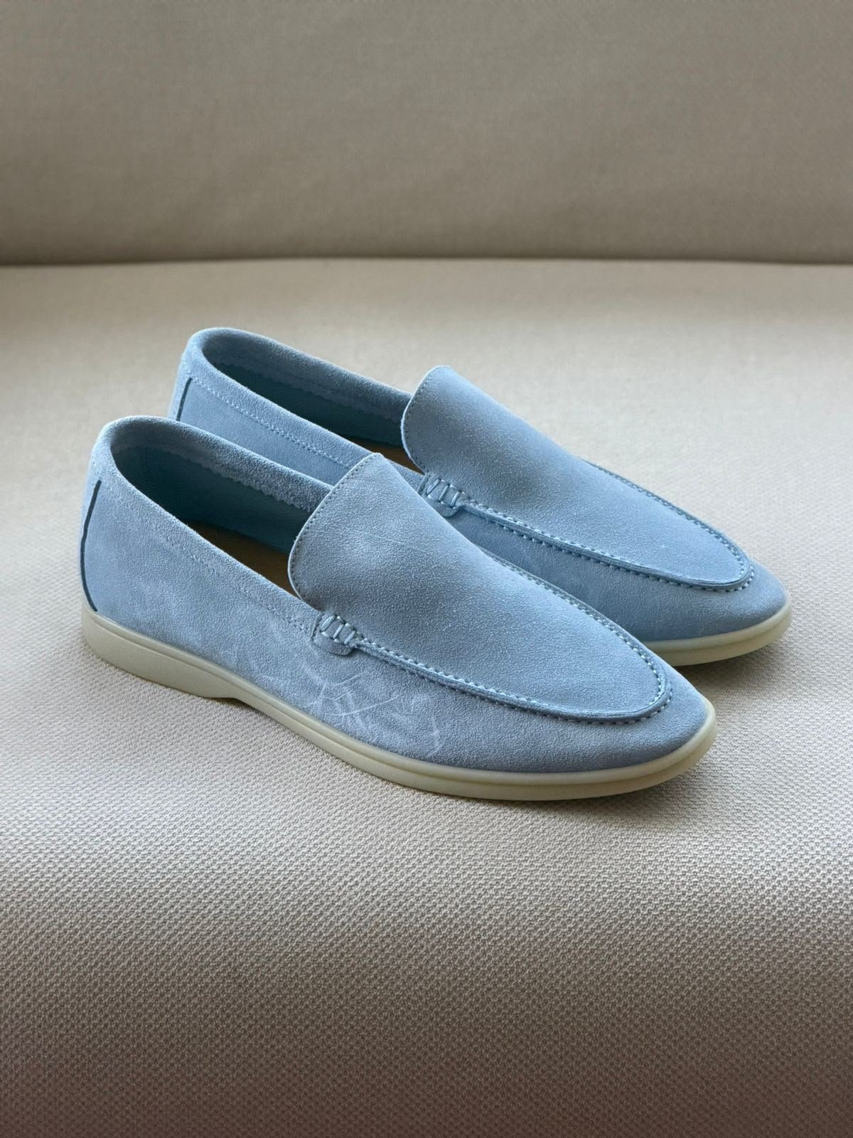 WhatsApp Image 2026-08-22 at 17.18.56 Loro Piana Summer Walk suede loafers in a light-blue shade - Image 1