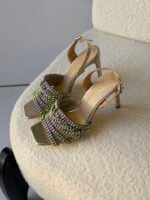 Gina Metallic Leather Slingback Sandals - Image 4