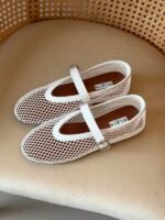 Alaïa Fishnet Ballet Flats in Mesh & Patent Leather - Image 4