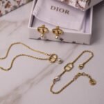 dior with Pearl Necklace, Earings & Bracelet  Full Set