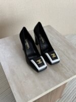 Chanel Square-Toe Turnlock CC Pumps - Image 2