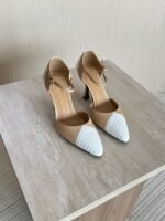 Chanel Chevron Stitched Two-Tone Mary Jane Pumps - Image 4