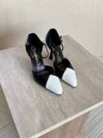 Chanel Chevron Stitched Two-Tone Mary Jane Pumps - Image 6