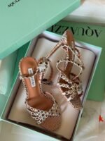 Aquazzura Love Struck Crystal-Embellished Scalloped Sandals - Image 3