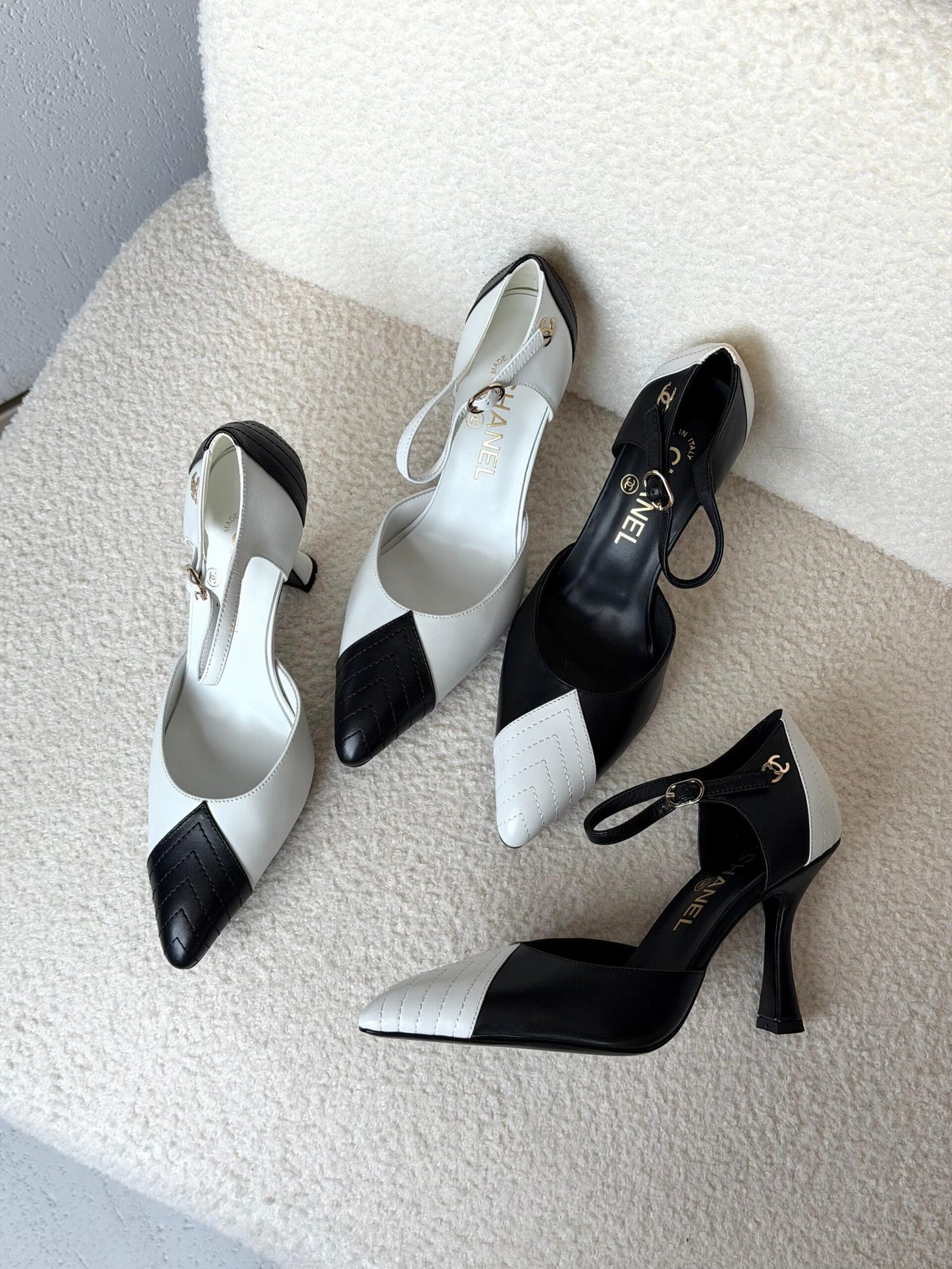 WhatsApp Image 2026-09-21 at 1.10.15 AM (3) Chanel Two-Tone Quilted Cap-Toe Slingback High Heels - Image 1