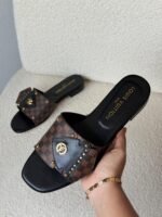 Louis Vuitton Monogram Damier Chic Flat Sandals - Image 3
