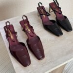 Chanel Patent Leather Double Strap Slingback Block Heels