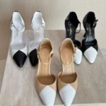 Chanel Two-Tone Quilted Cap-Toe Ankle Strap High Heels