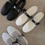 Miu Miu Woven Fabric Buckle Mary Jane Flats