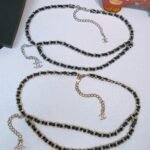 Chanel Interlaced Leather & Chain Double Waist Belt with CC Charm