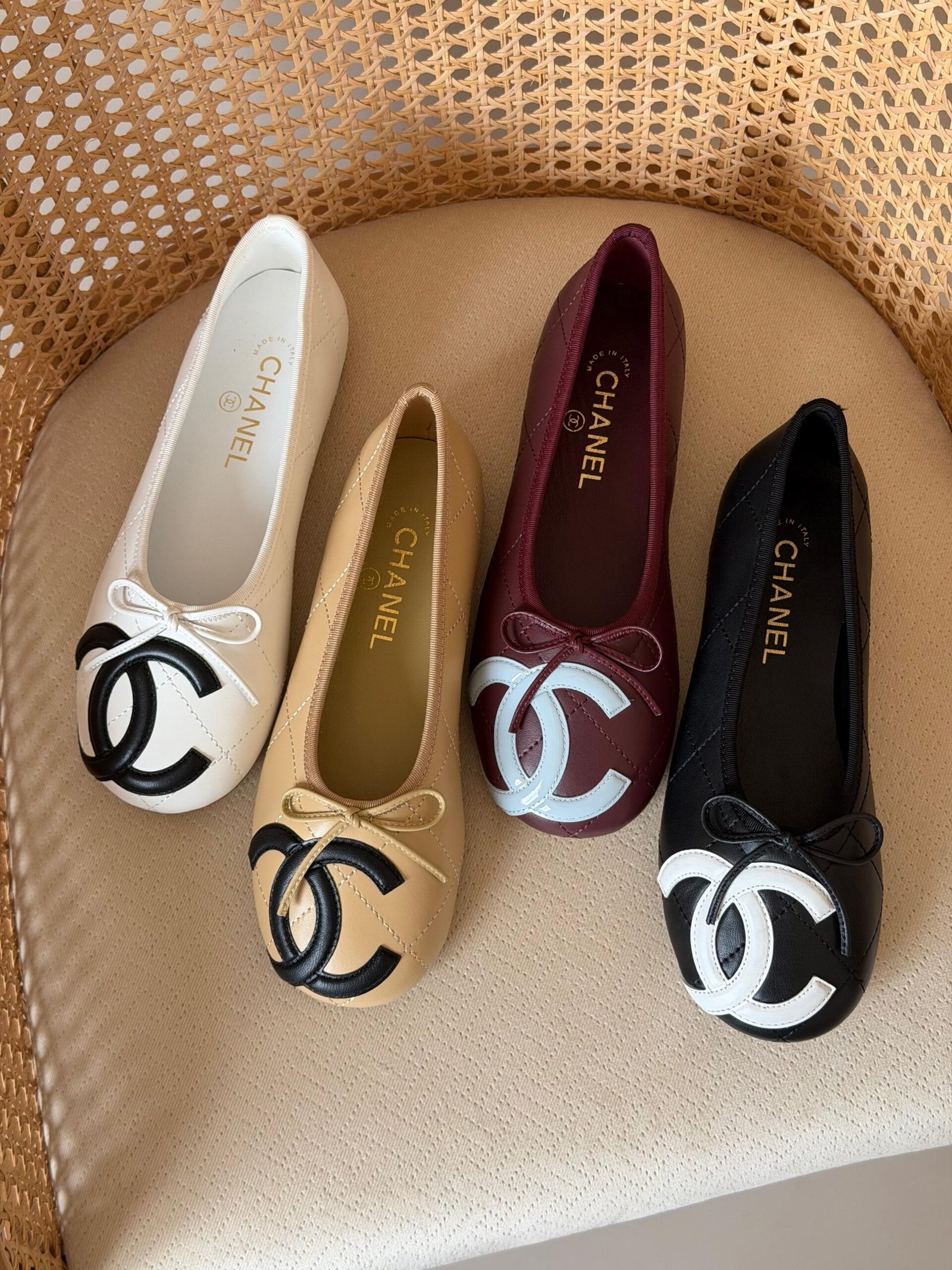 WhatsApp Image 2026-09-22 at 2.57.34 AM Chanel CC Logo Quilted Ballet Flat - Image 1