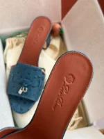 Loro Piana Ostrich Leather Block-Heel - Image 5