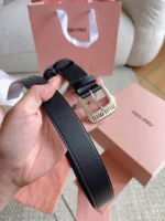 Miu Miu Logo Buckle Leather Belt - Image 8