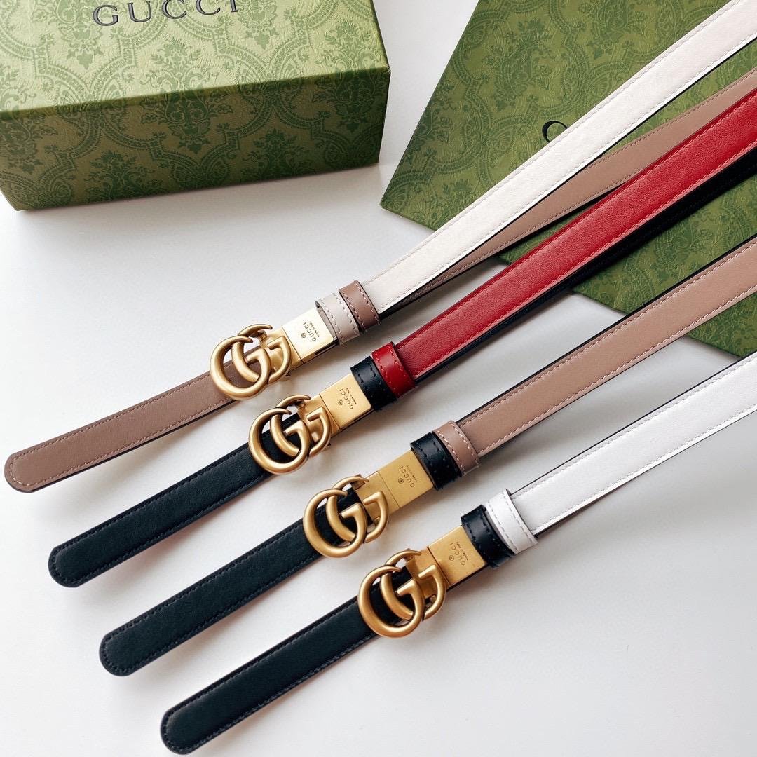 08b1a4ca-4226-4b05-950a-050d7e9e3aa0 GUCCI — Double G Thin Belt - Image 1