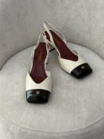 Chanel Patent Cap-Toe Slingback Pumps - Image 7