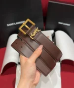 SAINT LAURENT — Cassandre Square Buckle Belt - Image 2