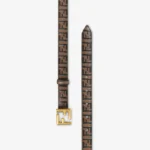 Fendi FF Logo Embossed Leather Belt - Image 8