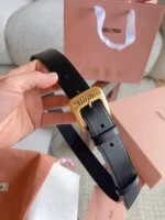 Miu Miu Logo Buckle Leather Belt - Image 7