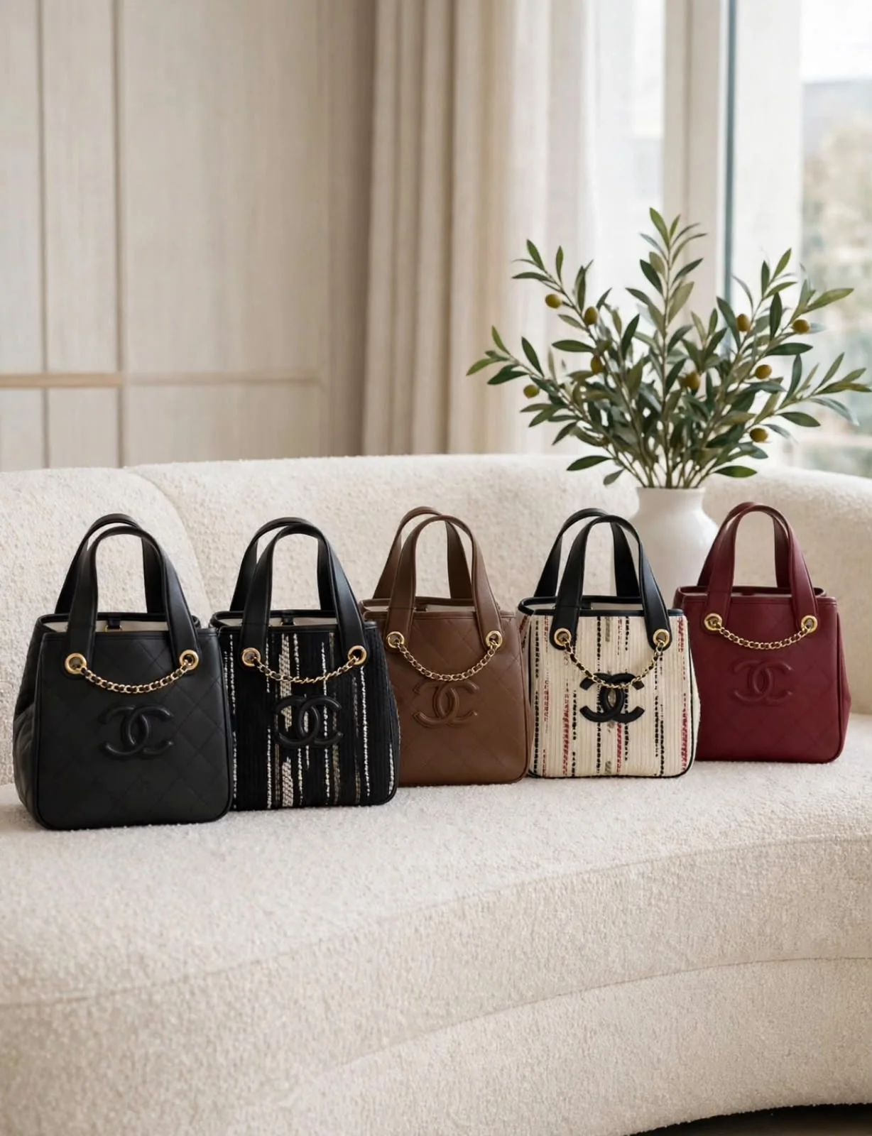 166790a6-5015-41dd-a540-c721e3912489 CHANEL Quilted Tonal Logo Chain Detail Tote - Image 1