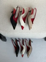 Valentino Garavani VLogo Patent Cap-Toe Leather Kitten Slingback Pumps