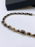 CHANEL Gold-Tone CC Leather Chain Belt - Image 7