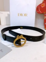DIOR CD Navy Black Leather Belt - Image 8