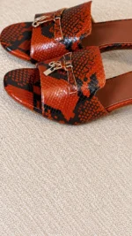Loro Piana Summer Charms Python-Print Mules - Image 4