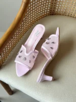 Gina Embellished Mid-Heel Mule - Image 6