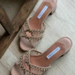 Aquazzura Crystal Embellished Mules / Sandals