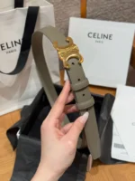 Celine Triomphe Leather Belt - Image 3
