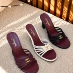 Chanel Strappy Mules with CC Logo
