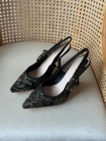 Christian Dior Floral Embroidered Slingback Pumps